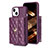 Soft Silicone Gel Leather Snap On Case Cover BF1 for Apple iPhone 13 Purple
