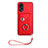 Soft Silicone Gel Leather Snap On Case Cover BF1 for Oppo A17 Red