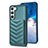 Soft Silicone Gel Leather Snap On Case Cover BF1 for Samsung Galaxy S22 5G Green