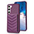 Soft Silicone Gel Leather Snap On Case Cover BF1 for Samsung Galaxy S23 5G Purple