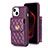 Soft Silicone Gel Leather Snap On Case Cover BF2 for Apple iPhone 15 Plus Purple