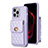 Soft Silicone Gel Leather Snap On Case Cover BF2 for Apple iPhone 15 Pro Max Clove Purple