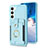 Soft Silicone Gel Leather Snap On Case Cover BF2 for Samsung Galaxy S23 5G Mint Blue
