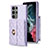 Soft Silicone Gel Leather Snap On Case Cover BF3 for Samsung Galaxy S23 Ultra 5G Clove Purple