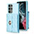 Soft Silicone Gel Leather Snap On Case Cover BF3 for Samsung Galaxy S23 Ultra 5G Mint Blue