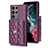 Soft Silicone Gel Leather Snap On Case Cover BF3 for Samsung Galaxy S23 Ultra 5G Purple