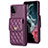 Soft Silicone Gel Leather Snap On Case Cover BF4 for Samsung Galaxy A12 Purple