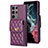 Soft Silicone Gel Leather Snap On Case Cover BF4 for Samsung Galaxy S22 Ultra 5G Purple