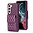 Soft Silicone Gel Leather Snap On Case Cover BF5 for Samsung Galaxy S22 Plus 5G Purple