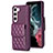 Soft Silicone Gel Leather Snap On Case Cover BF5 for Samsung Galaxy S23 Plus 5G Purple