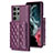 Soft Silicone Gel Leather Snap On Case Cover BF5 for Samsung Galaxy S23 Ultra 5G Purple