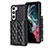 Soft Silicone Gel Leather Snap On Case Cover BF6 for Samsung Galaxy S22 5G Black