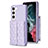 Soft Silicone Gel Leather Snap On Case Cover BF6 for Samsung Galaxy S22 5G Clove Purple