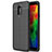 Soft Silicone Gel Leather Snap On Case Cover for LG Q7 Black