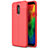 Soft Silicone Gel Leather Snap On Case Cover for LG Q7 Red