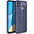 Soft Silicone Gel Leather Snap On Case Cover for Oppo A15 Blue