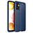 Soft Silicone Gel Leather Snap On Case Cover for Samsung Galaxy M32 5G Blue