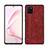 Soft Silicone Gel Leather Snap On Case Cover for Samsung Galaxy Note 10 Lite Red Wine
