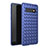 Soft Silicone Gel Leather Snap On Case Cover for Samsung Galaxy S10 Blue