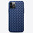 Soft Silicone Gel Leather Snap On Case Cover H01 for Apple iPhone 12 Pro Blue