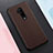 Soft Silicone Gel Leather Snap On Case Cover H01 for OnePlus 7T Pro Brown