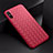 Soft Silicone Gel Leather Snap On Case Cover H01 for Xiaomi Redmi 9i Red