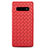 Soft Silicone Gel Leather Snap On Case Cover L02 for Samsung Galaxy S10 Red