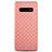 Soft Silicone Gel Leather Snap On Case Cover L02 for Samsung Galaxy S10 Rose Gold