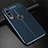 Soft Silicone Gel Leather Snap On Case Cover S02 for Huawei Nova 4e Blue