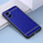 Soft Silicone Gel Leather Snap On Case Cover S03 for Oppo A56S 5G Blue