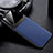 Soft Silicone Gel Leather Snap On Case Cover S03 for Oppo F15 Blue