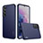 Soft Silicone Gel Leather Snap On Case Cover S03 for Samsung Galaxy S23 Plus 5G Blue