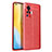 Soft Silicone Gel Leather Snap On Case Cover S03 for Vivo X50 Pro 5G Red