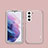 Soft Silicone Gel Leather Snap On Case Cover S04 for Samsung Galaxy S21 Plus 5G Pink