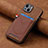 Soft Silicone Gel Leather Snap On Case Cover SD1 for Apple iPhone 13 Brown