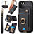 Soft Silicone Gel Leather Snap On Case Cover SD1 for Apple iPhone 13 Pro Black