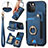 Soft Silicone Gel Leather Snap On Case Cover SD1 for Apple iPhone 13 Pro Max Blue