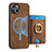 Soft Silicone Gel Leather Snap On Case Cover SD1 for Apple iPhone 14 Brown