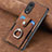 Soft Silicone Gel Leather Snap On Case Cover SD1 for Oppo A78 5G Brown