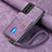 Soft Silicone Gel Leather Snap On Case Cover SD1 for Samsung Galaxy S22 5G Clove Purple