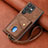 Soft Silicone Gel Leather Snap On Case Cover SD1 for Samsung Galaxy S22 Ultra 5G Brown