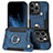 Soft Silicone Gel Leather Snap On Case Cover SD10 for Apple iPhone 13 Pro Max Blue