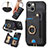 Soft Silicone Gel Leather Snap On Case Cover SD12 for Apple iPhone 13 Black