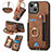 Soft Silicone Gel Leather Snap On Case Cover SD12 for Apple iPhone 13 Brown