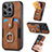 Soft Silicone Gel Leather Snap On Case Cover SD12 for Apple iPhone 13 Pro Brown