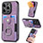 Soft Silicone Gel Leather Snap On Case Cover SD12 for Apple iPhone 13 Pro Clove Purple