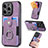 Soft Silicone Gel Leather Snap On Case Cover SD12 for Apple iPhone 13 Pro Max Clove Purple