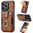 Soft Silicone Gel Leather Snap On Case Cover SD12 for Apple iPhone 14 Pro Brown