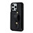 Soft Silicone Gel Leather Snap On Case Cover SD14 for Apple iPhone 13 Pro Black