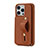 Soft Silicone Gel Leather Snap On Case Cover SD14 for Apple iPhone 13 Pro Brown